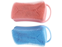 Escova De Banho Silicone Macia E Antiderrapante 2 Peças Para Corpo Cabelo, Prática Para Massagem, Para Meninos E Meninas