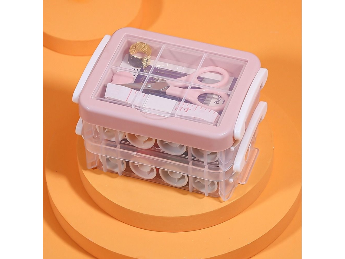 Conjunto De 30 Sacos Organizadores Para Kit Costura, Cor Rosa Aquaforge