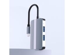 Aetheria concentrador Usb C 5 em 1 com Leitor de Cartões Sd/tf, Ethernet Rj45, Usb 3.0 e 2.0 para Macbook Huawei Samsung