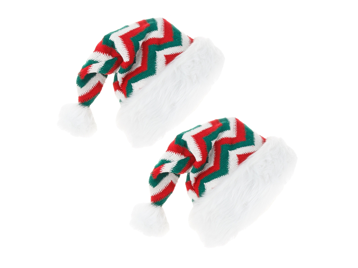 2 Chapéus de Papai Noel Vermelhos Fluffy para Adultos NEVEANCE