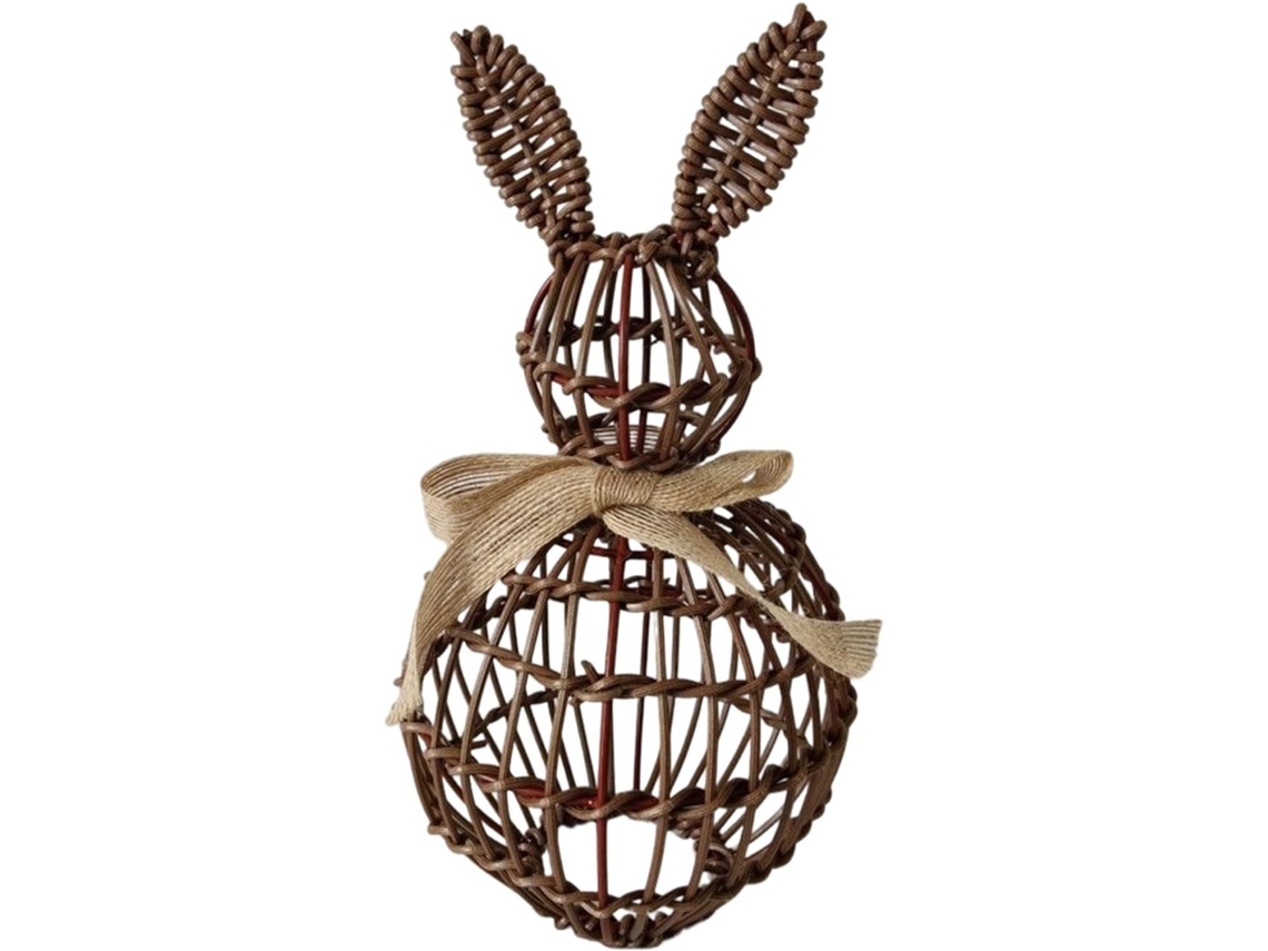 Coelho de Páscoa Genérico Decorativo Coelho Artificial de Vime Decoração de Mesa para Ambientes Internos e CHABERLU