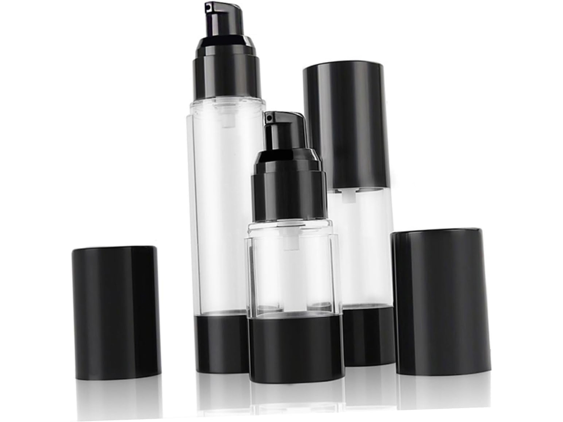 Conjunto De 12 Frascos Portáteis A Vácuo Para Creme, Com Bomba Para Viagem.