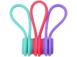 Enrouleurs Magnétiques Organizador De Cabos Pratique Lote De 3 Para Écouteurs Em Silicone Flexível Couleur