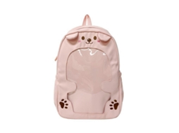 Mochila Anime De Grande Capacidade Com Bolso Frontal Transparente, Espaçosa, Ideal Para Escola, Faculdade Ou Trabalho (rosa)