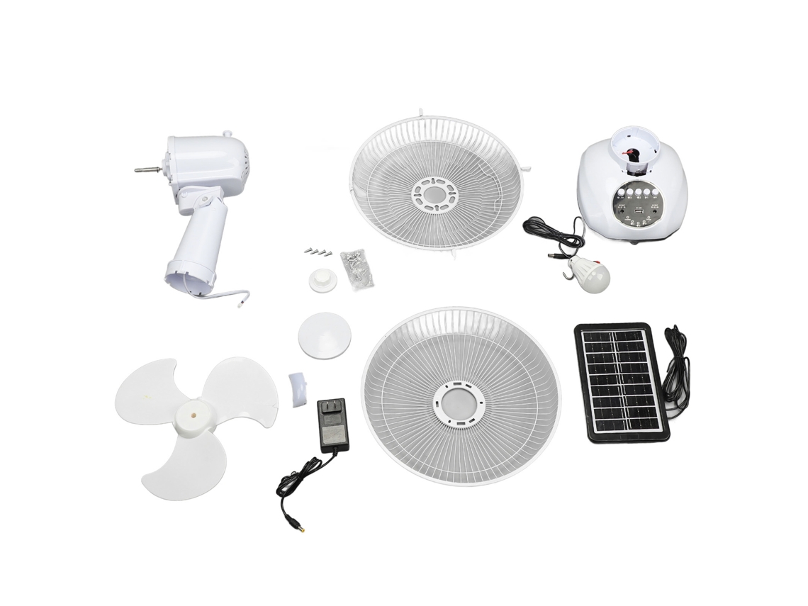 Ventilador Solar Mesa 12 Polegadas 100 240v Branco