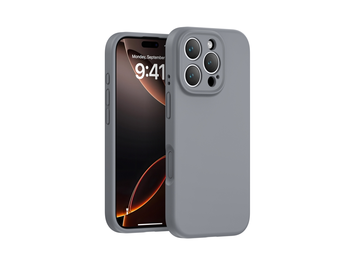 Capa De Silicone Líquido Para Iphone (cinza Carvão, Iphone 16 Plus), Cor Sólida, Capa Protetora De Peça Única Com Cobertura Total.