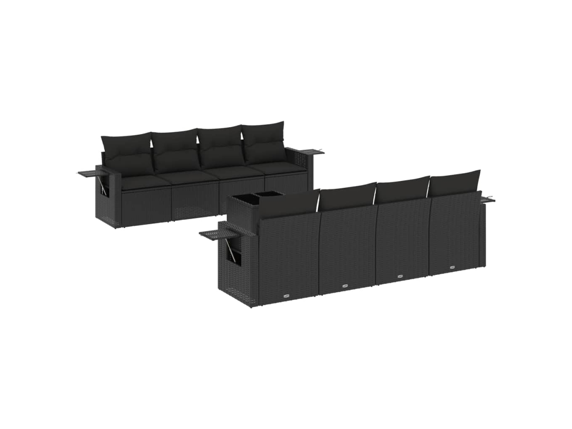 Garden Sofa Set, Garden Sofa Sets Vidaxl Preto Rattan / Vime (n/a)
