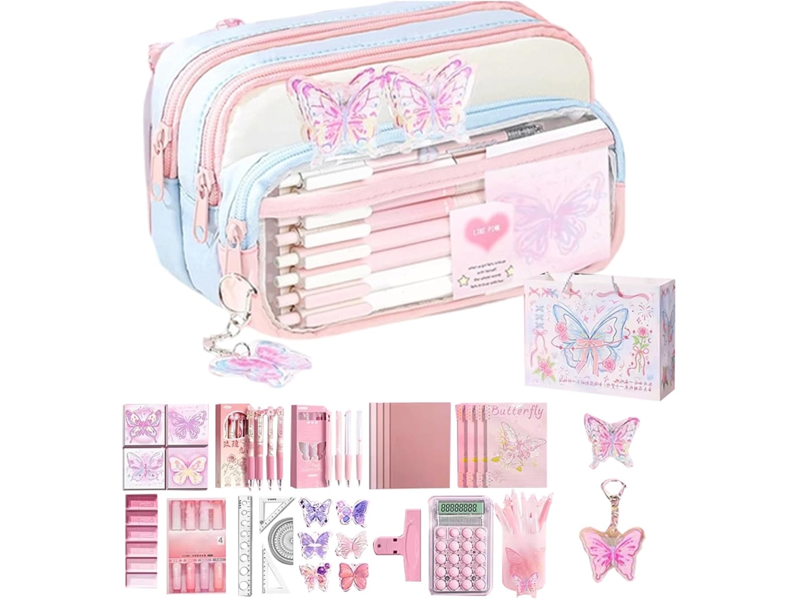 Crayon Case Set - Fabric, Large Capacity Stationery Organizer Zipper Closure
