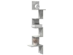 Vidaxl Estante Canto P/ Parede 32x32x127,5 Cm Contrap. Cinza-cimento