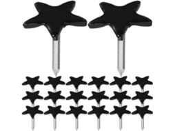 Uonlytech Conjunto De 300-tachinhas Decorativas Em Formato Estrela, Metal Preto, 11x13 Mm, Para Quadros De Cortiça