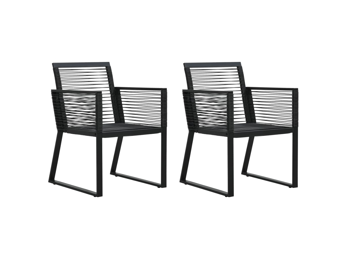 Cadeiras De Jardim 2 Pcs Vime De Pvc Preto Dkd Home Decor