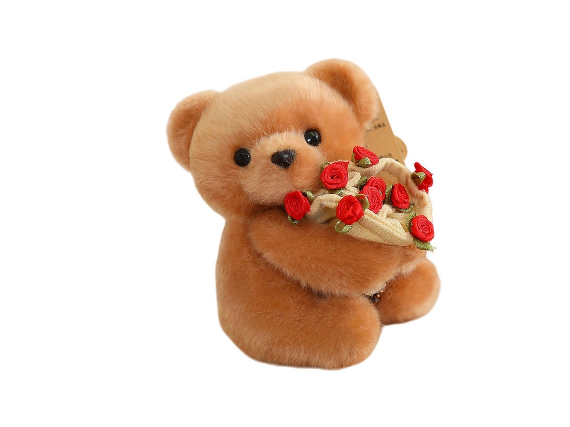 Brinquedo De Pelúcia Urso Com Rosas Para Aconchegar E Decorar