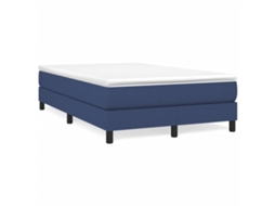 SYFAX™ Cama Boxspring com Colchão 120x190 Cm Tecido Azul