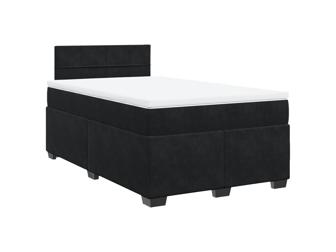 Cama Boxspring com Colchão 120x200 Cm Veludo Preto MAISON EXCLUSIVE