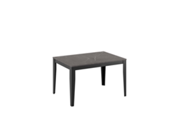Mesa Grande Extensível De 130 A 290 Cm Com Tampo Em Melamina Cor Mármore Antracite E Pés De Metal Preto - Móvel De Design Moderno E Versátil