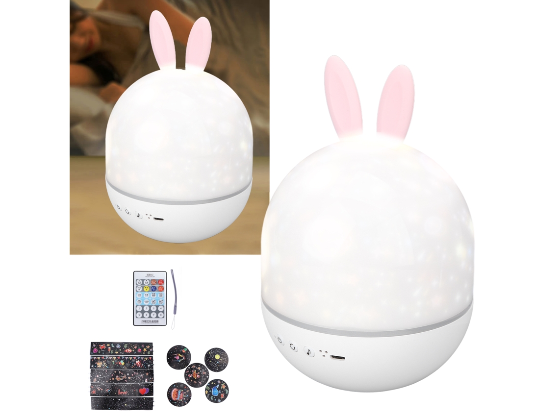 Led Projection Night Lamp Usb Remote Control Music Rotating Colorful