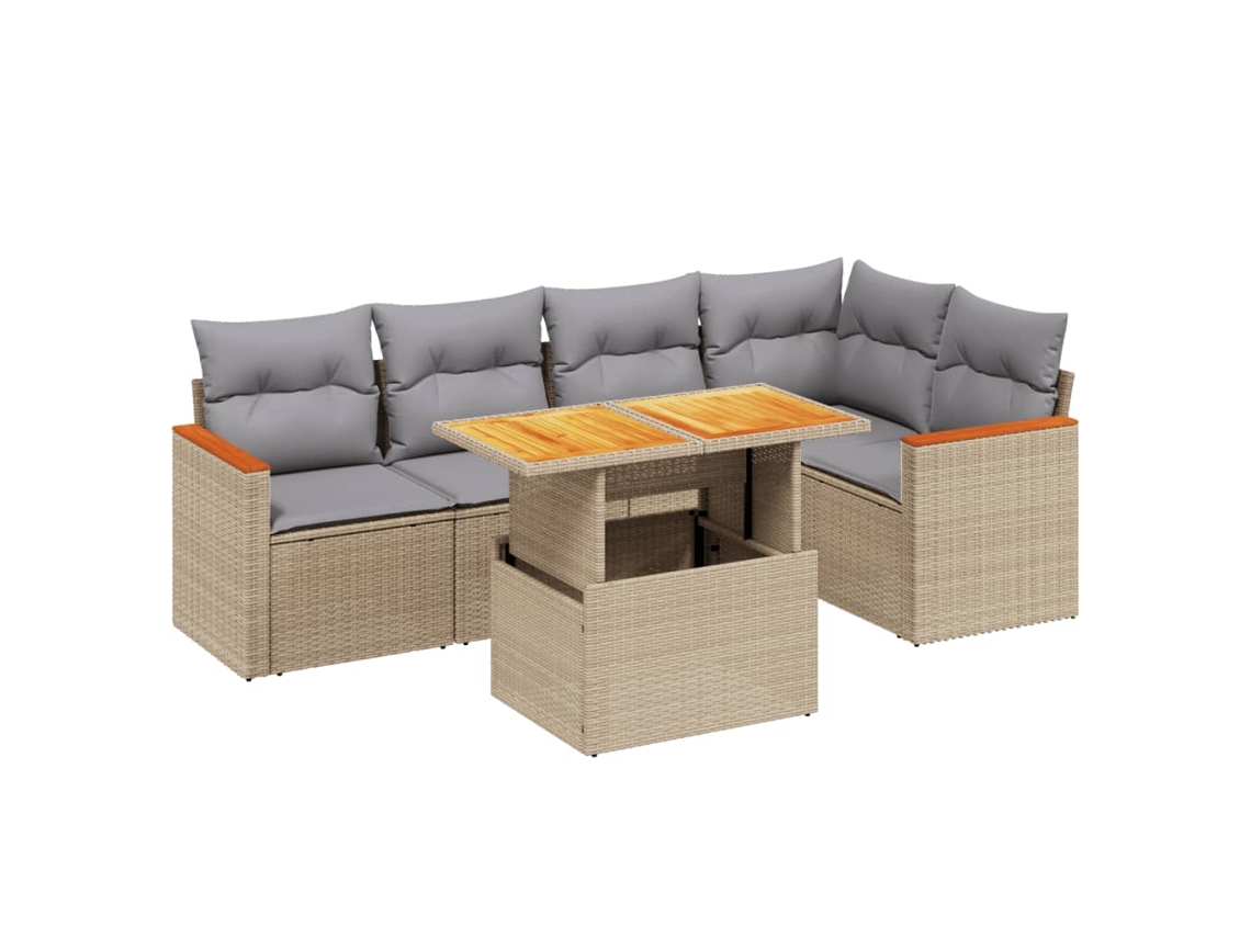 Garden Sofa Set, Garden Sofa Sets Vidaxl Bege Rattan / Vime (n/a)