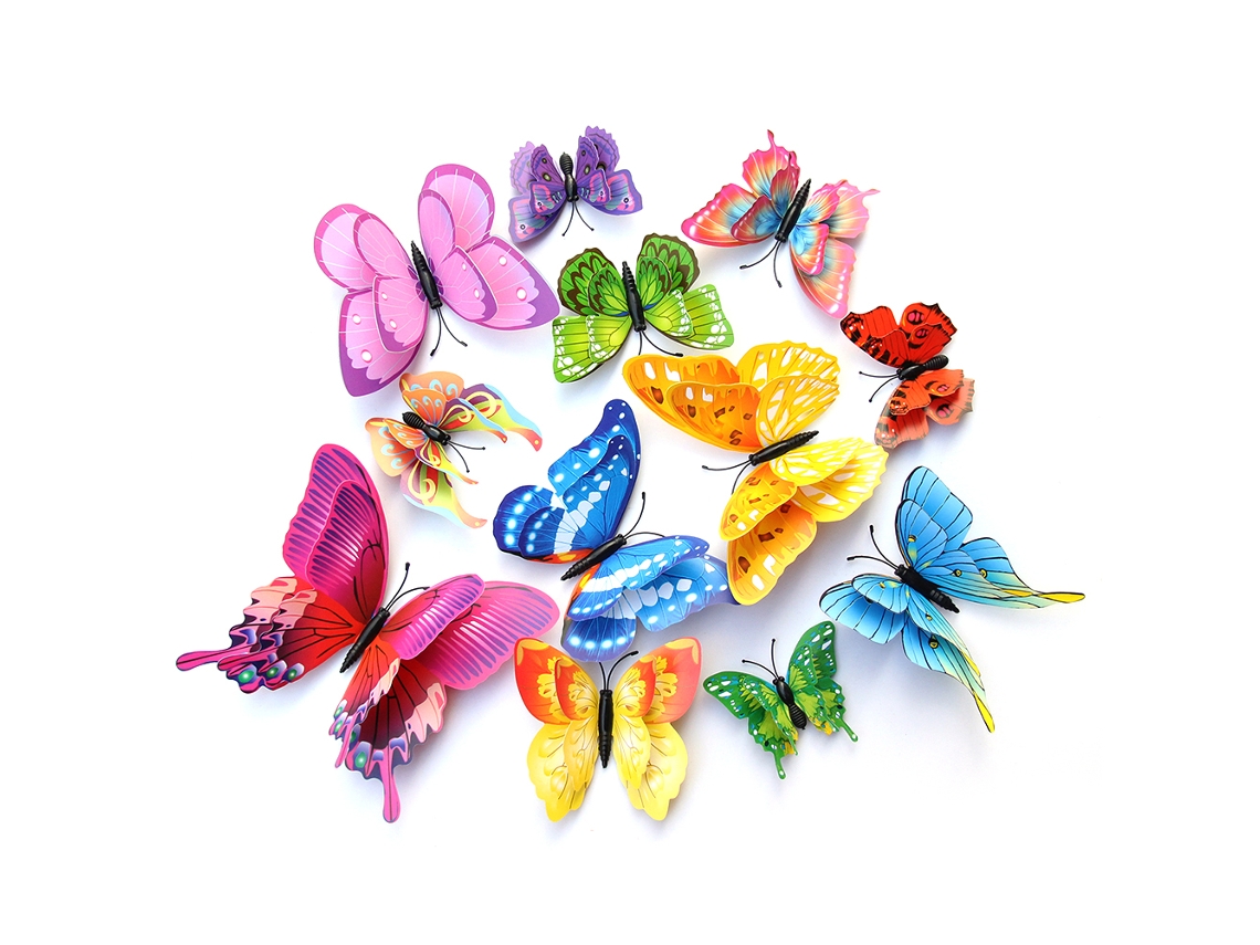 Adesivos de Parede Borboleta 3d com Ímãs para Decoração e Festas em Pvc LAXISCREED