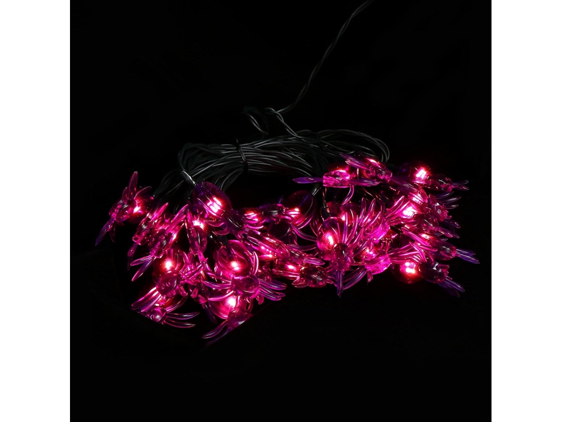 Aranha iluminada com energia solar para decoração de Halloween em áreas externas, Jardim e Quintal. Exclusivamente em LED.