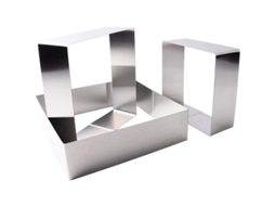 Set 3 Anéis De Mousse De Aço Inoxidável Quadrados Para Bolos Moldes Cortantes 18x18, 15x15, 12x12 Cm