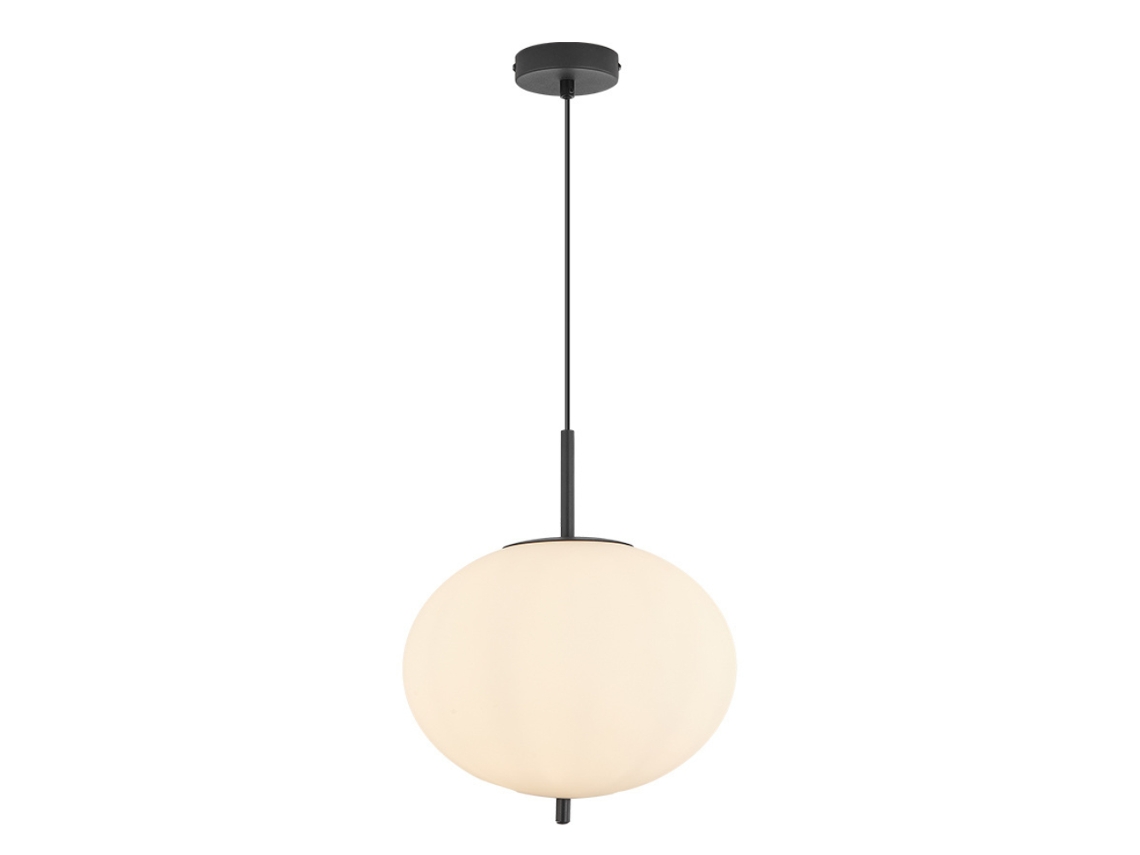 Suspensão Oval Vidro Opalino 23w Ip20 E27 Diâmetro 290mm Braytron