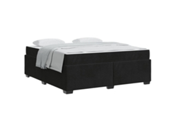 Estrutura da Cama com Colchão Preto Tecido MAISON EXCLUSIVE 180x200 cm