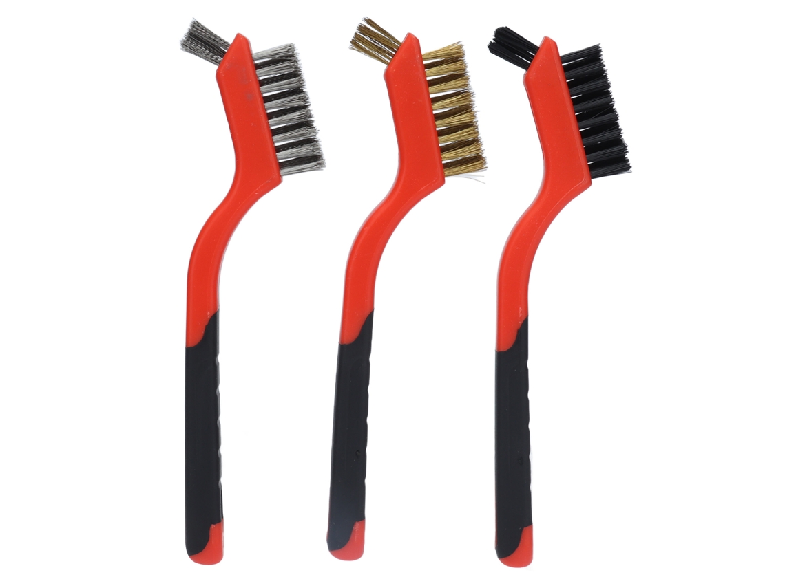 Conjunto de Pincéis de Arame Latão Inox, Cabo Curvo, para Limpeza de Fogão, Cozinha S/MARCA
