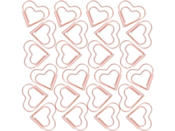 Ciieeo 100-clipes De Papel Pequenos Em Formato Coração, Aço Inoxidável Cor Ouro Rosa, Pacote Com 100-unidades Para