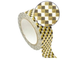 Fita Adesiva, Mascaramento 1,5 Cm X 10 M, Damier, Dourada
