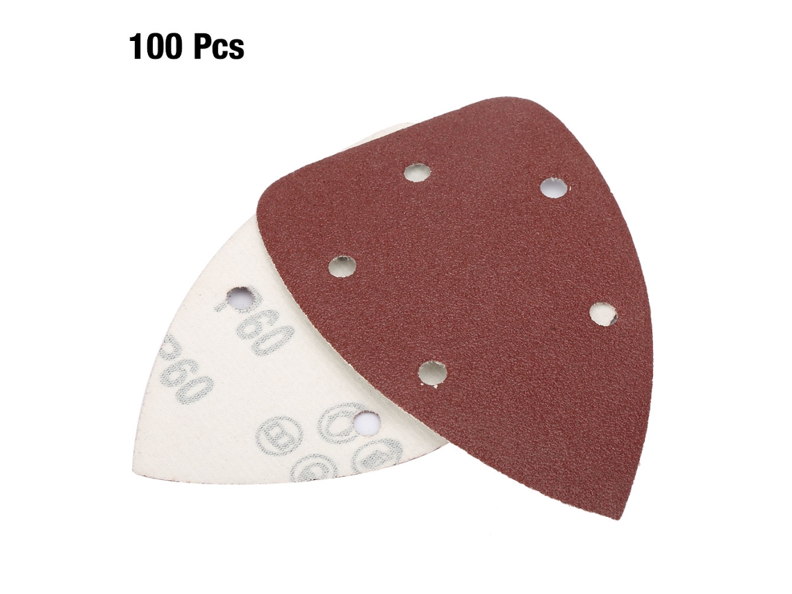100pcs Lixa Triangular Alumina 5 Buracos 60 S/MARCA