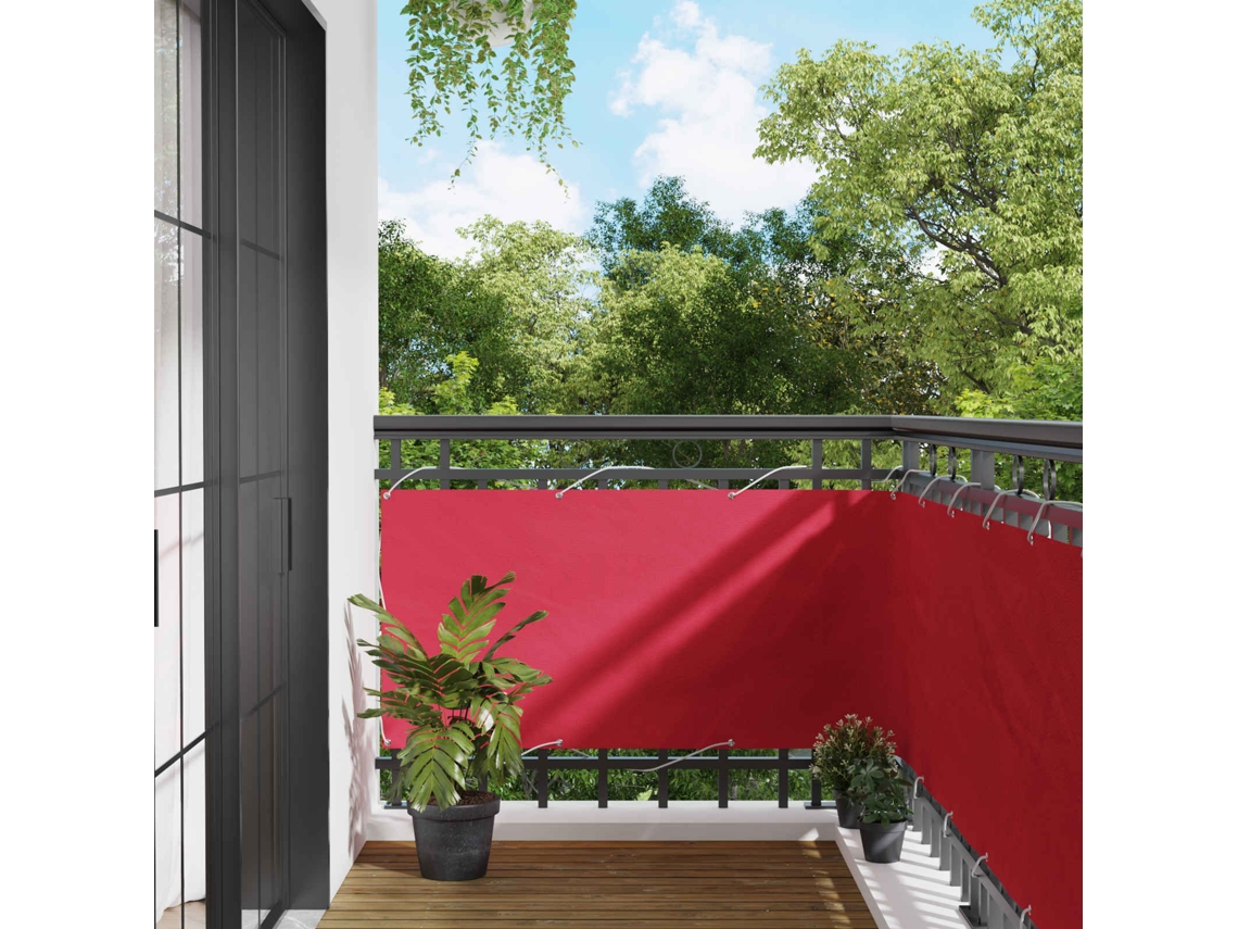 Vidaxl Tela De Varanda 75 X 600 Cm Tecido Oxford Retangular Borgonha