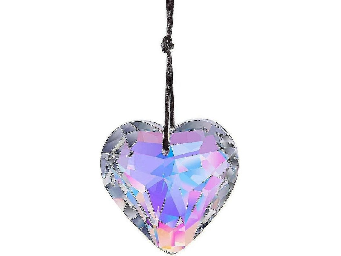 1 Par Cristal Coração Pendente Prisma, Arco-íris Suncatcher, Decoração Janela Suspensa