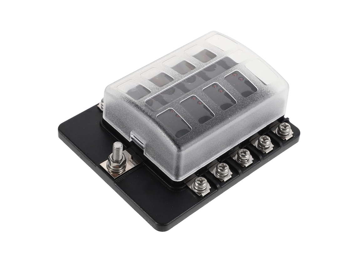 Caixa De Fusíveis De 10 Vias Com Indicador Led, Porta-fusíveis Para Carro, Caminhão E Barco.
