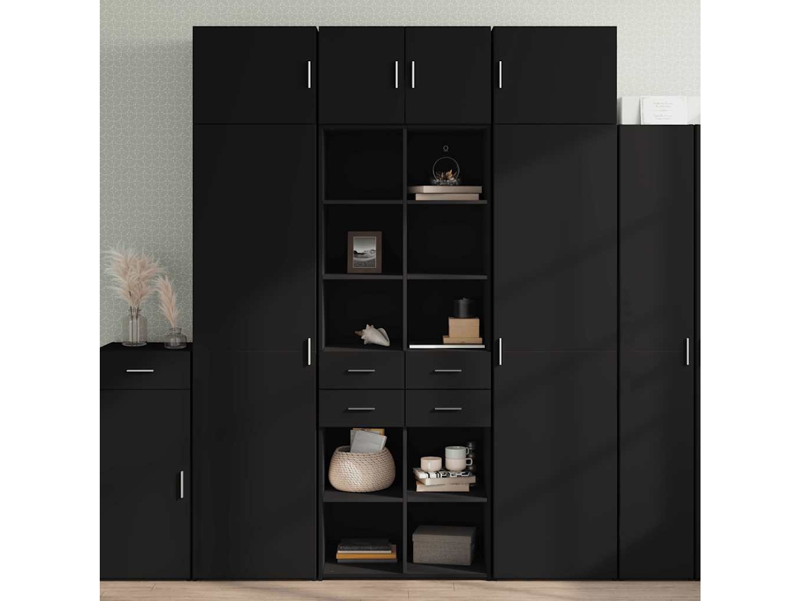 Vidaxl Armário Alto 70x42,5x185 Cm Derivados De Madeira Preto