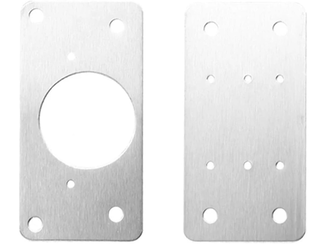 Kit Com 2 Placas De Reparo Dobradiças, Suporte Aço Inoxidável Para