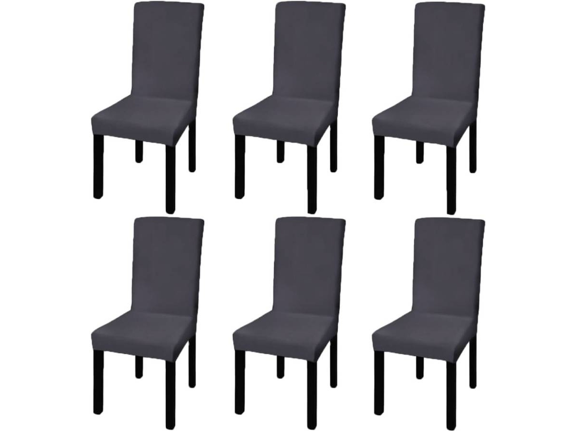 vidaXL Capa extensível para cadeira 6 pcs antracite