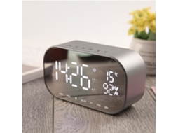 Alto-falante Bluetooth Despertador Desktop Áudio Termômetro Rádio FM Mãos Livres Chamada MOONMINI