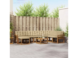 Vidaxl Conjunto De Sofás Para Exterior 9 Unid. Natural E Bege