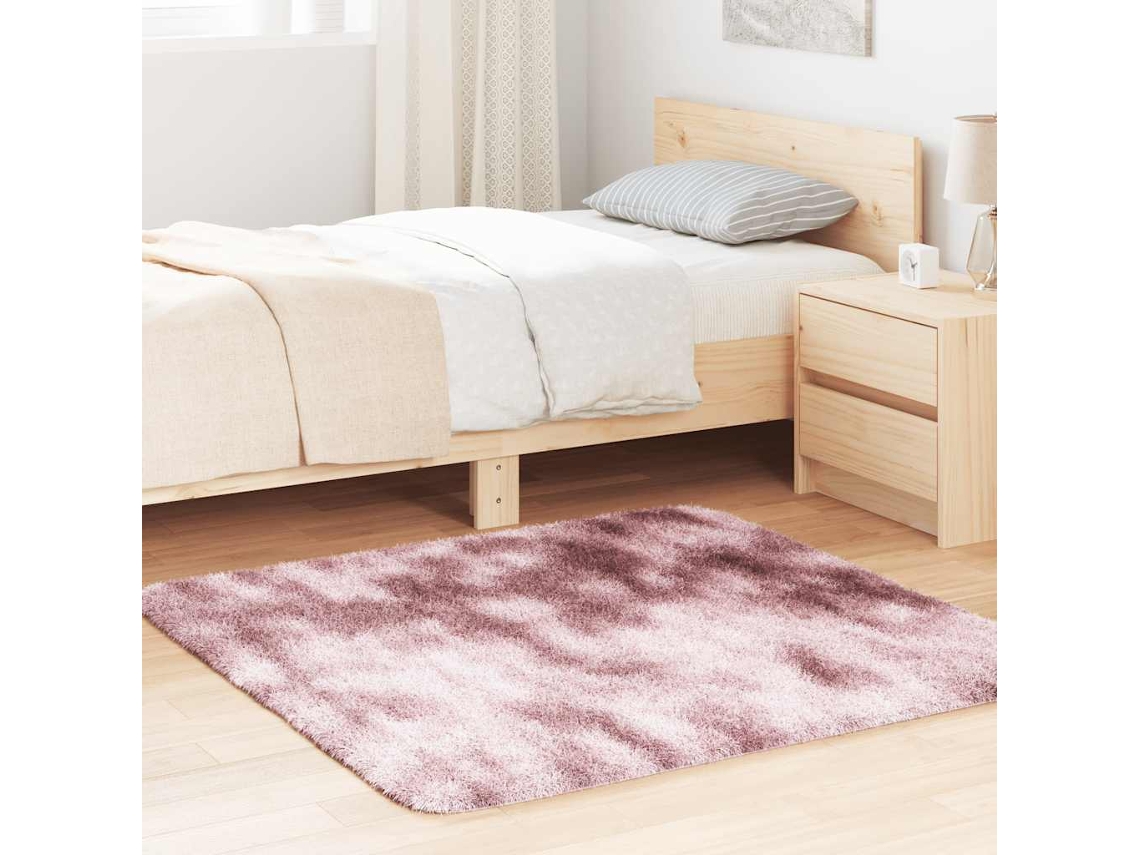 Vidaxl Tapete Shaggy De Pelo Alto Navarra 120x120 Cm Rosa Empoeirado