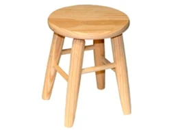 Banqueta Redonda De Madeira Tradineur, Banco De Madeira Natural Não Tratada Com Apoio Para Os Pés, Assento Para Crianças, Casa, Cozinha, Sala De Acan