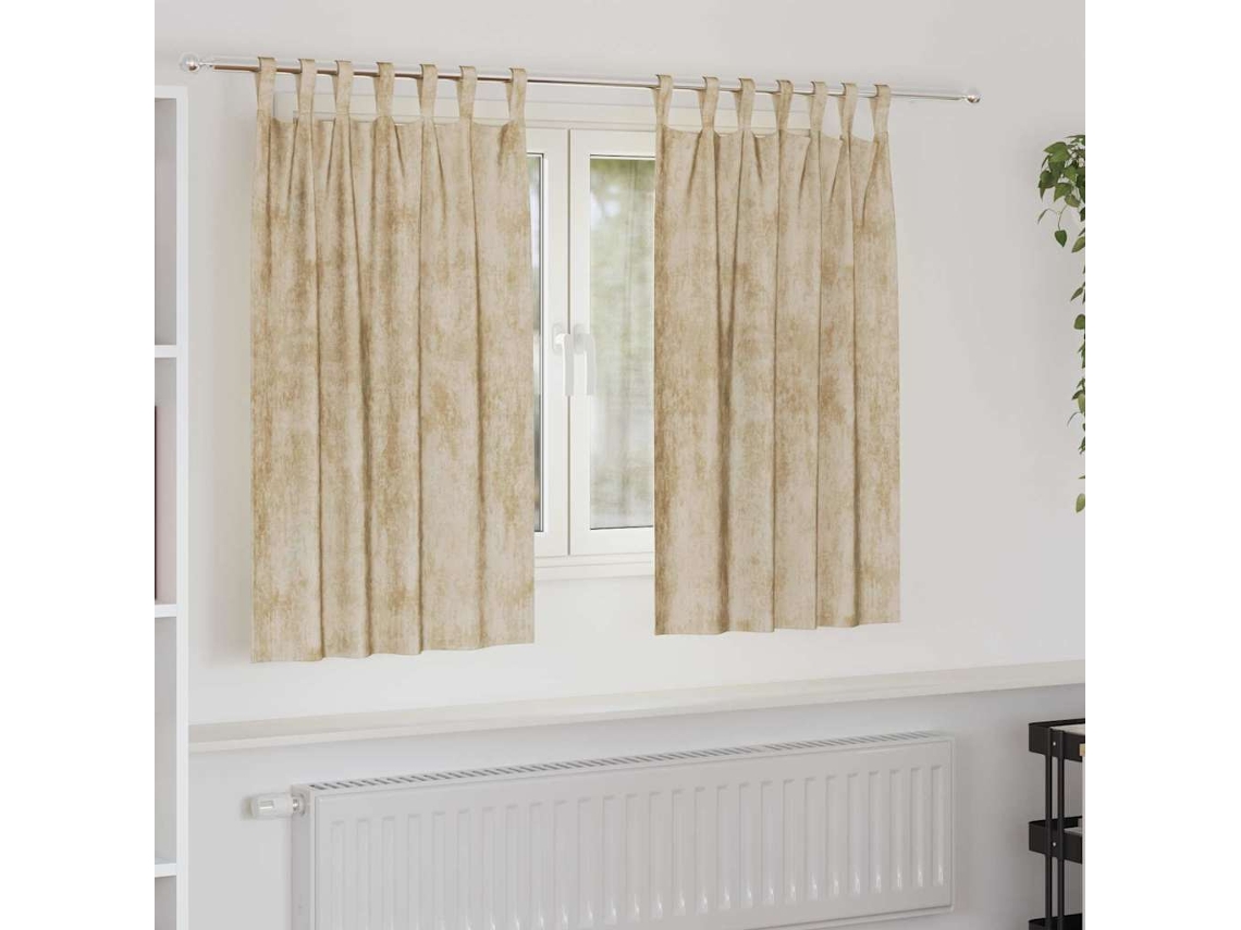 Vidaxl Cortinas De Veludo 2 Unid. Creme 140 X 140 Cm Veludo