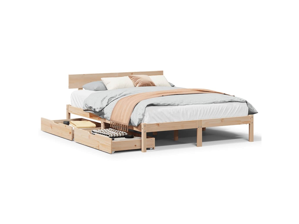 Cama Sem Colchão 120x190 Cm Madeira de Pinho Maciça MAISON EXCLUSIVE