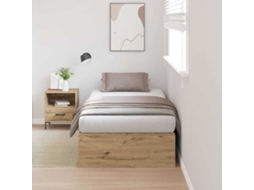 Vidaxl Estrado De Cama Com Arrumação Carvalho Artesanal 100 X 200 Cm