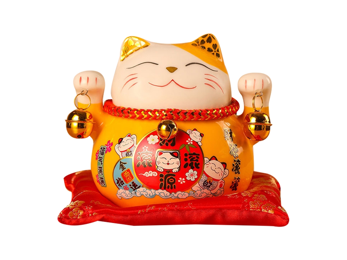 Gato de Sorte Porcelana 4.5in Amarelo LAXISCREED
