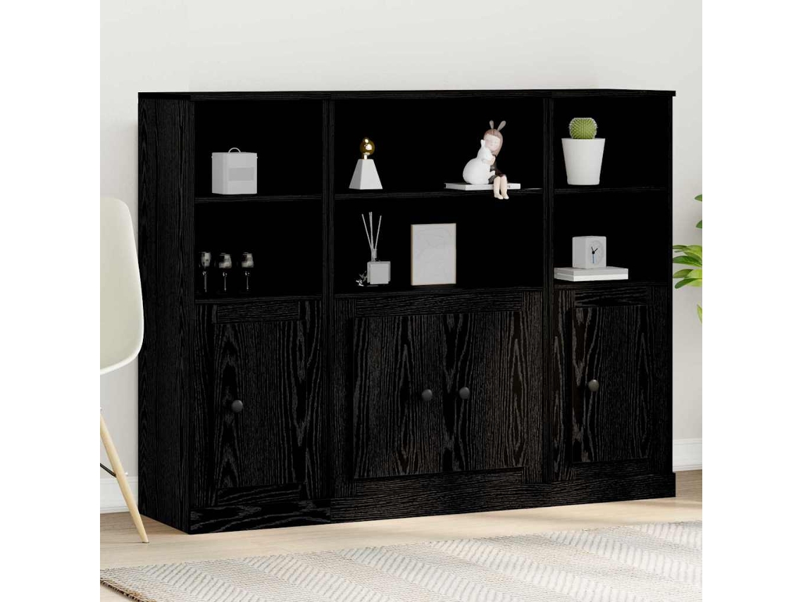 Vidaxl Buffê Carvalho Preto 132 X 35,5 X 103,5 Cm Derivados De Madeira