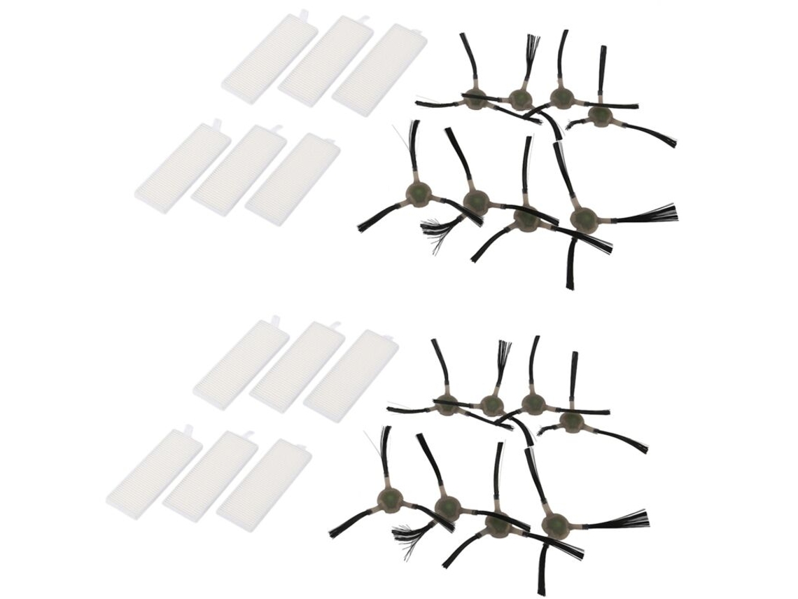 Kit com 2 Escovas de Reposição e Filtro Hepa para Aspirador Robô Life K2 K3 K4 M210 M210s M210b M213 BRILVIBERA