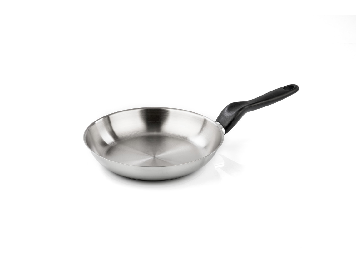 Frigideira Multifuncional BARAZZONI 28 Cm em Aço Inoxidável Preto, Compatível com Máquina de Lavar Louça
