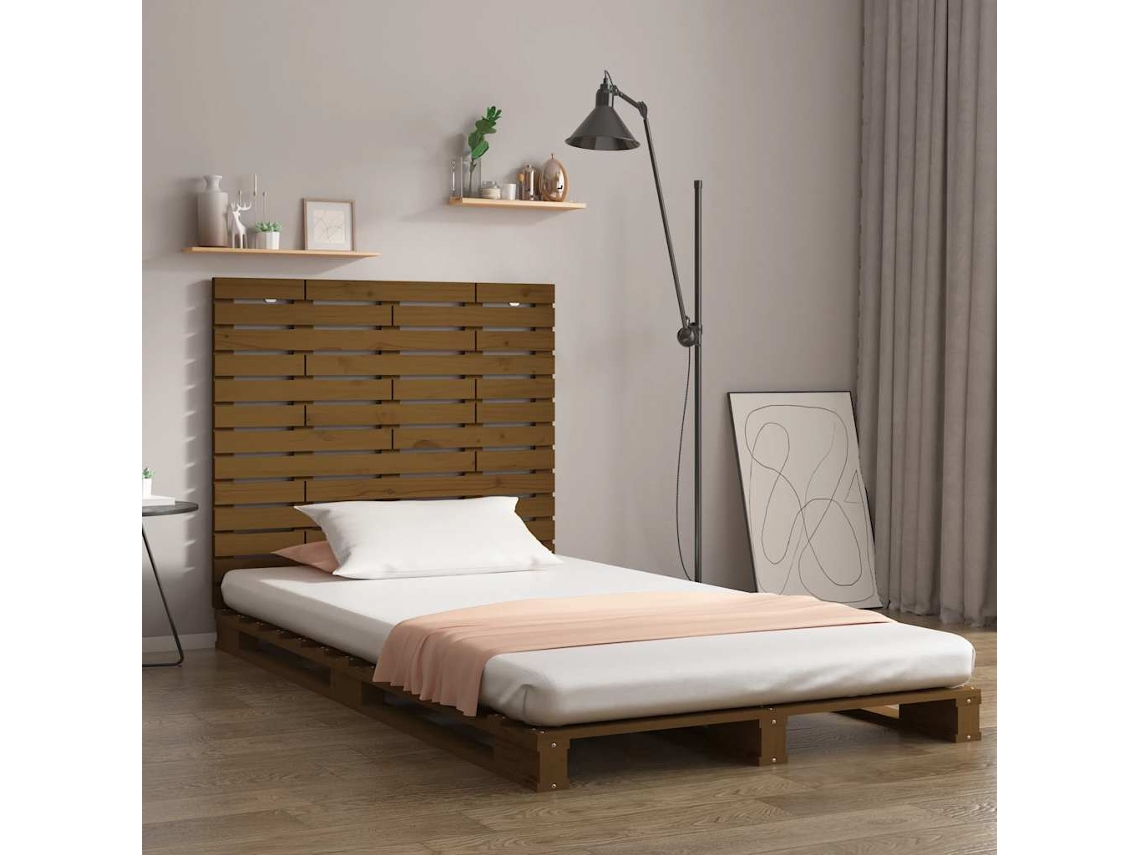 Vidaxl Cabeceira De Parede 96x3x91,5 Cm Pinho Maciço Castanho-mel