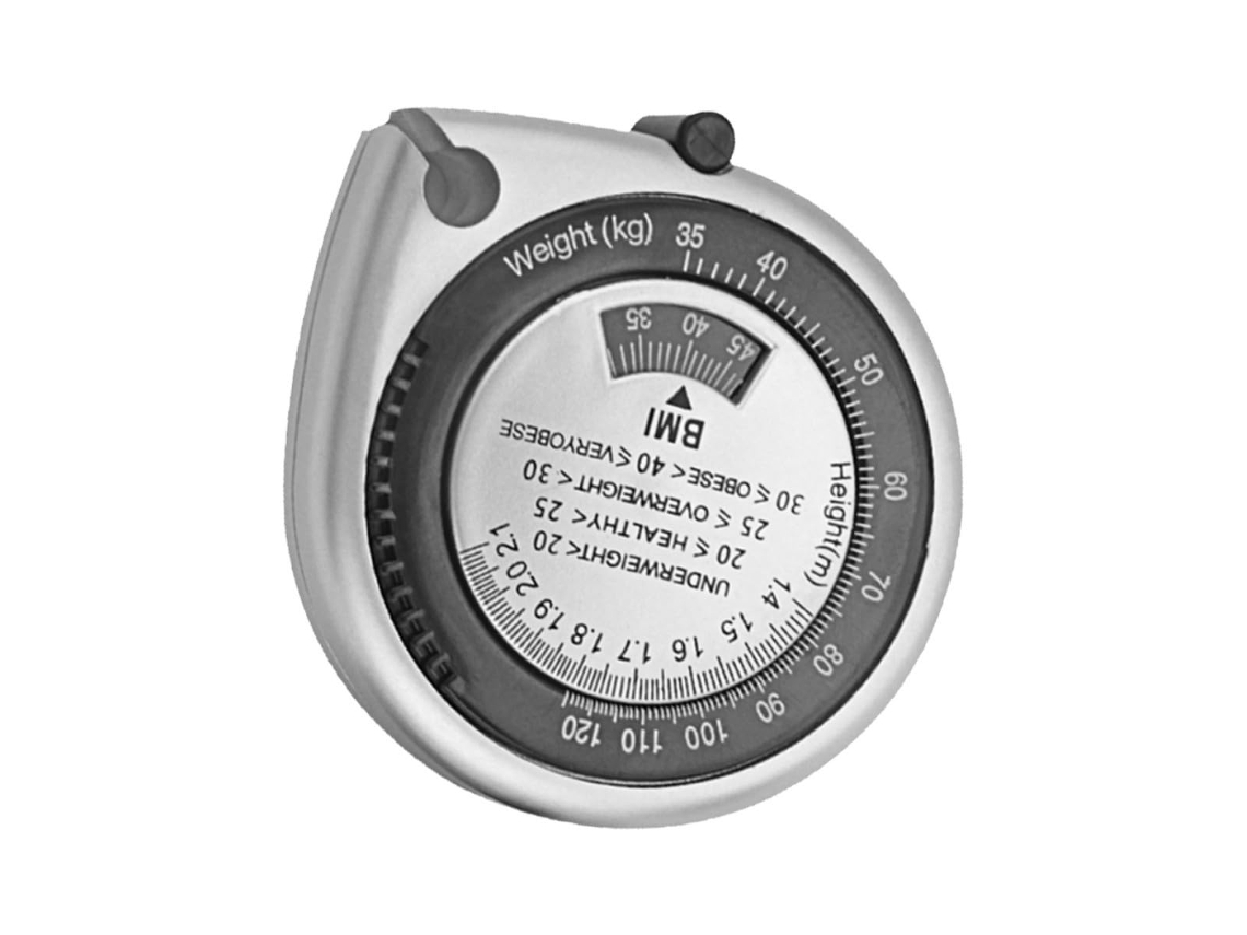 Fita Métrica Retrátil De 1,5 M Em Pvc Prateado Para Medição Do Índice De Massa Corporal (imc), Para Uso.