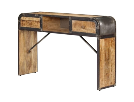 Aparador Consola Madeira de Manga Maciça Estilo Vintage com 2 Gavetas e 1 Compartimento 120x30x75 cm 4402200 MOBIKASA